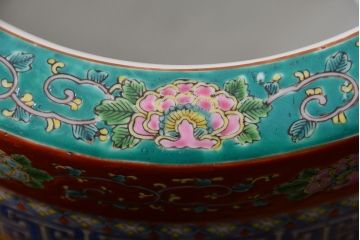 アンティーク雑貨　古民具・骨董　大正〜昭和初期　 十錦手火鉢 (手焙り)