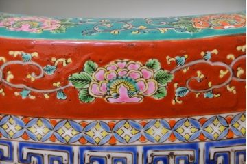 アンティーク雑貨　古民具・骨董　大正〜昭和初期　 十錦手火鉢 (手焙り)