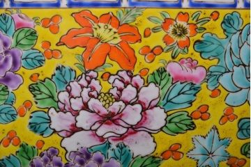 アンティーク雑貨　古民具・骨董　大正〜昭和初期　 十錦手火鉢 (手焙り)