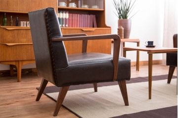 アンティーク家具　アンティーク　スタイリッシュでおしゃれな1人掛けアームソファ(1)