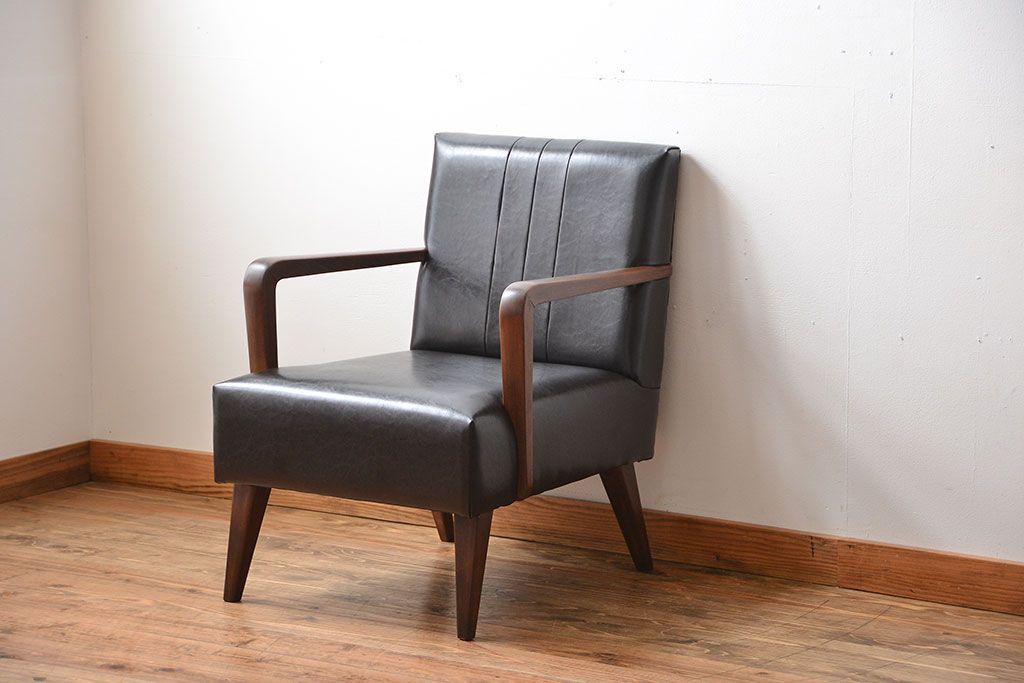 アンティーク家具　アンティーク　スタイリッシュでおしゃれな1人掛けアームソファ(2)