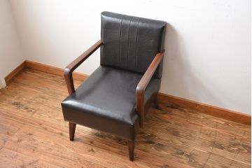 アンティーク家具　アンティーク　スタイリッシュでおしゃれな1人掛けアームソファ(2)