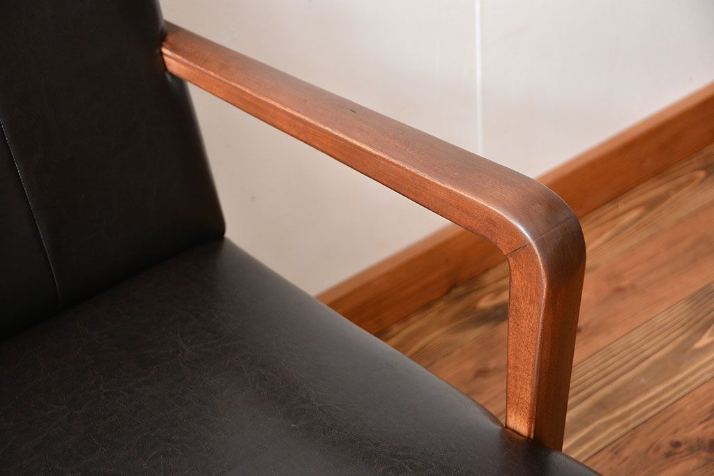 アンティーク家具　アンティーク　スタイリッシュでおしゃれな1人掛けアームソファ(2)