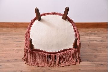 アンティーク家具　イギリスアンティーク　フリンジ付き1人掛けソファ