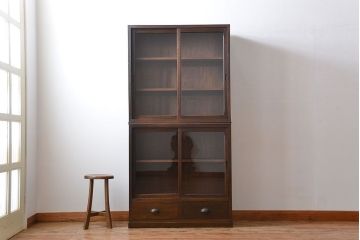 アンティーク家具　和製アンティーク　古い木製の重ね収納棚