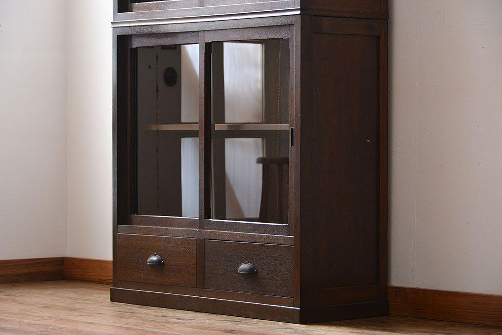 アンティーク家具　和製アンティーク　古い木製の重ね収納棚