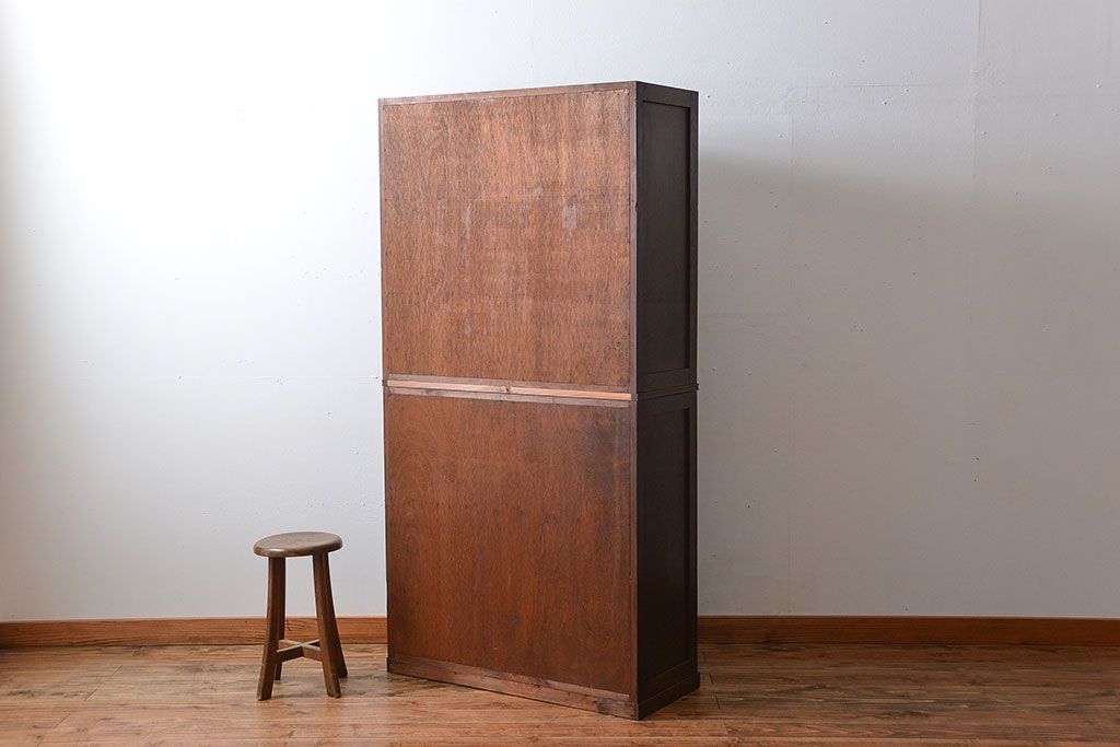 アンティーク家具　和製アンティーク　古い木製の重ね収納棚