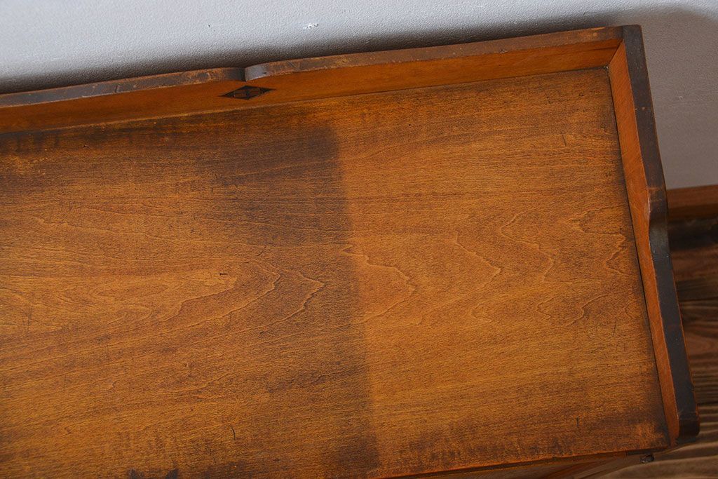 アンティーク家具　アンティーク　引き出し2杯付き小さな和風本箱