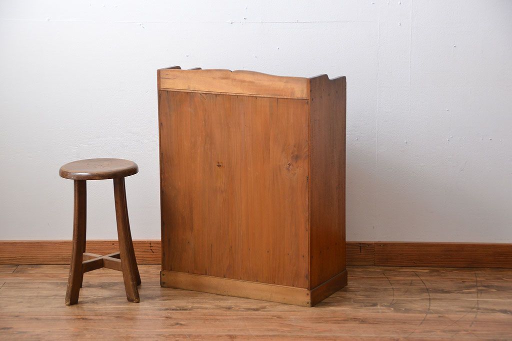 アンティーク家具　アンティーク　引き出し2杯付き小さな和風本箱