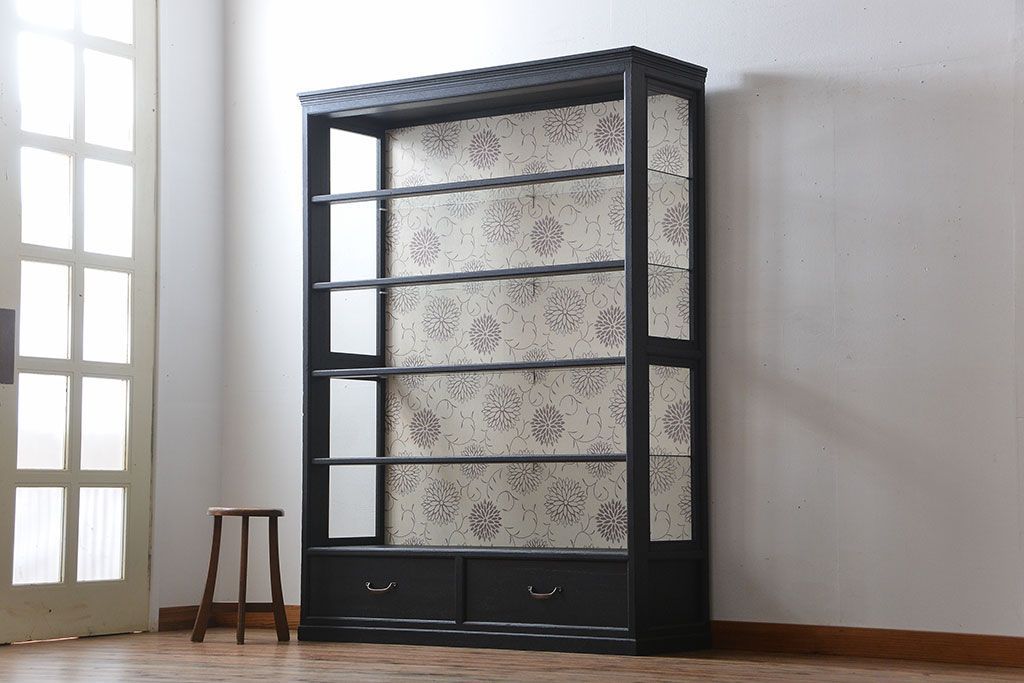 アンティーク家具　大正ロマン　おしゃれで上品な高級感溢れるペイント飾り棚