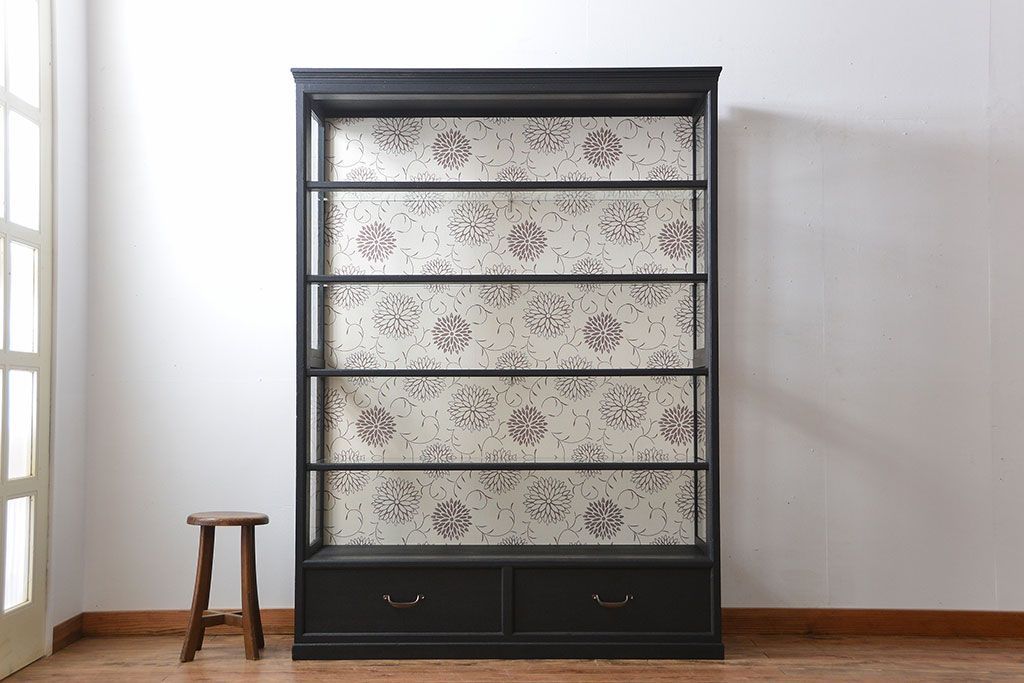 アンティーク家具　大正ロマン　おしゃれで上品な高級感溢れるペイント飾り棚