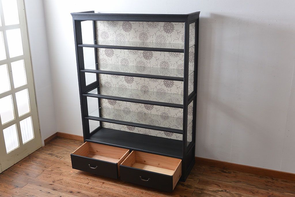 アンティーク家具　大正ロマン　おしゃれで上品な高級感溢れるペイント飾り棚