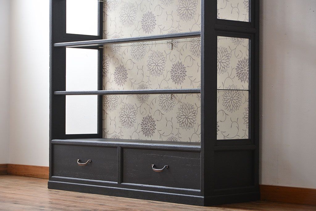 アンティーク家具　大正ロマン　おしゃれで上品な高級感溢れるペイント飾り棚