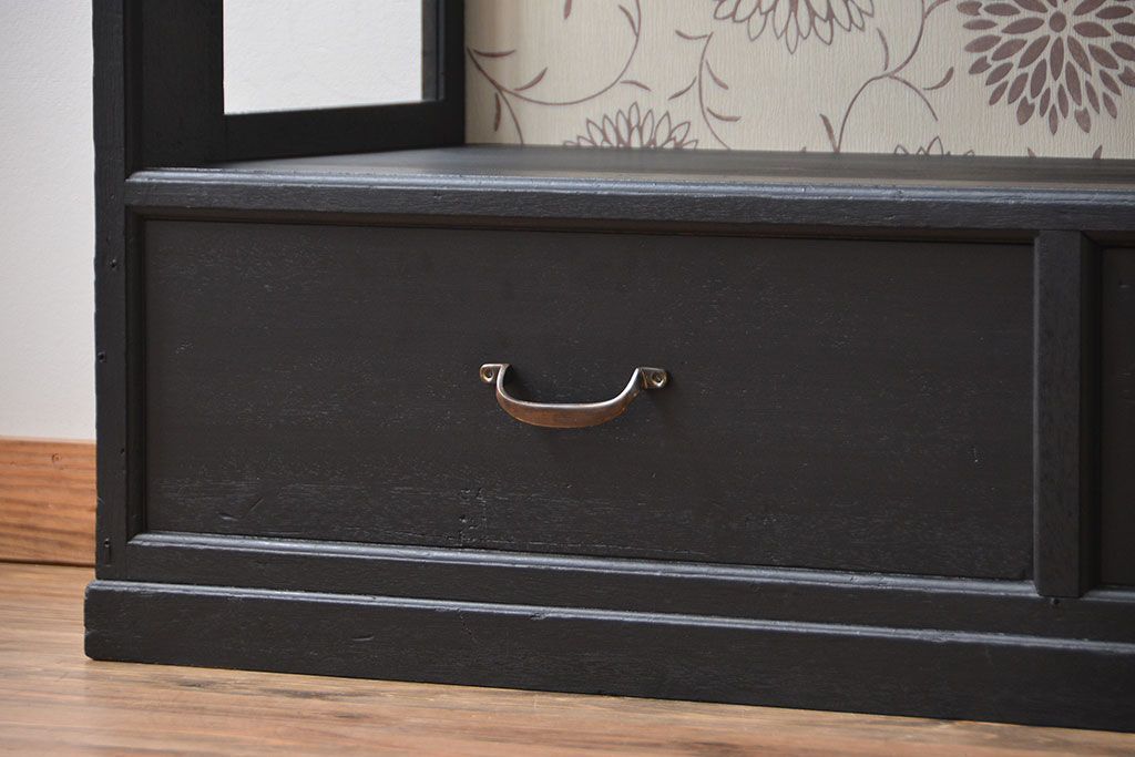 アンティーク家具　大正ロマン　おしゃれで上品な高級感溢れるペイント飾り棚