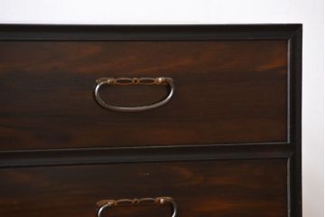 アンティーク家具　アンティーク　前面黒檀材!脚付きローチェスト