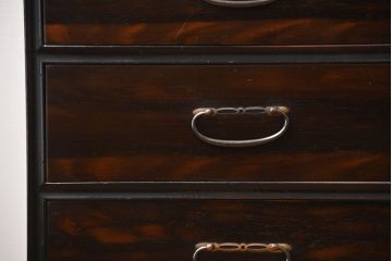 アンティーク家具　アンティーク　前面黒檀材!脚付きローチェスト