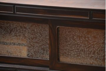 アンティーク家具　アンティーク　前面黒檀材!脚付きローボード