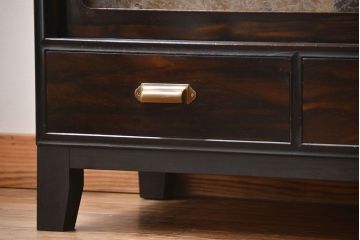 アンティーク家具　アンティーク　前面黒檀材!脚付きローボード