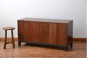 アンティーク家具　アンティーク　前面黒檀材!脚付きローボード