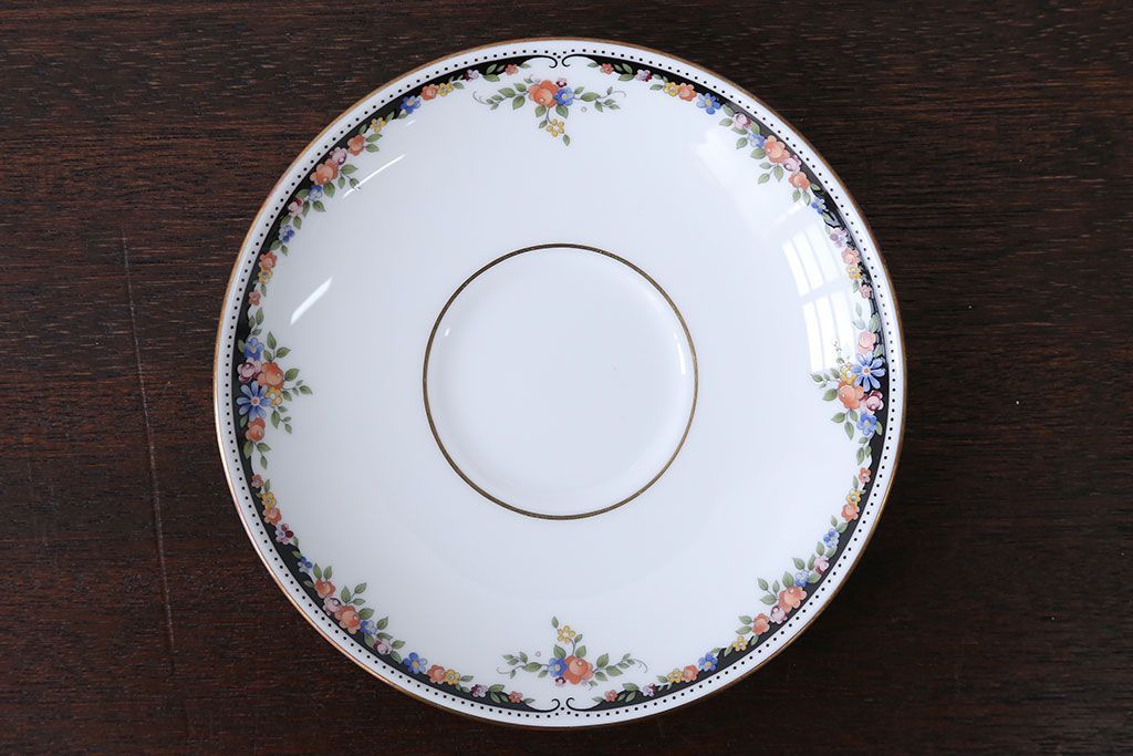 アンティーク雑貨　ウェッジウッド・オズボーンカップ&ソーサー5客セット・スウィートプラムプレート