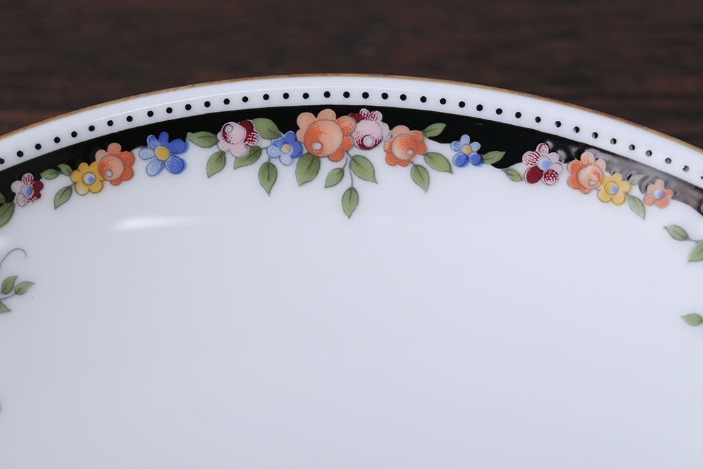 アンティーク雑貨　ウェッジウッド・オズボーンカップ&ソーサー5客セット・スウィートプラムプレート