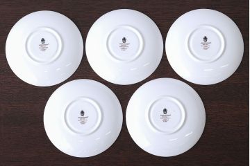 アンティーク雑貨　ウェッジウッド・オズボーンカップ&ソーサー5客セット・スウィートプラムプレート