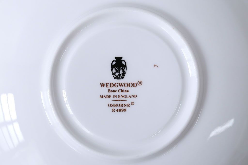 アンティーク雑貨　ウェッジウッド・オズボーンカップ&ソーサー5客セット・スウィートプラムプレート