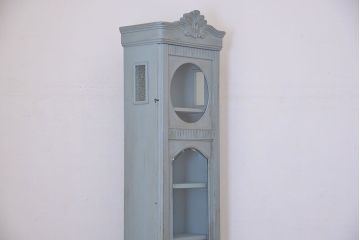 アンティーク家具　アンティークペイント　大きな古いホールクロック収納棚