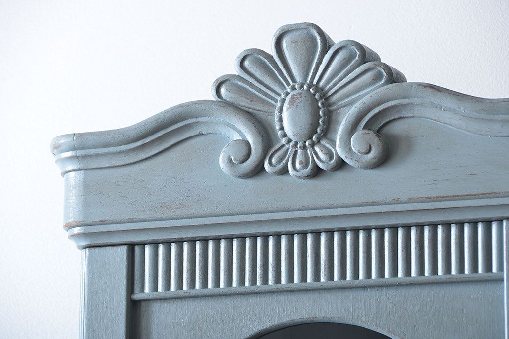 アンティーク家具　アンティークペイント　大きな古いホールクロック収納棚