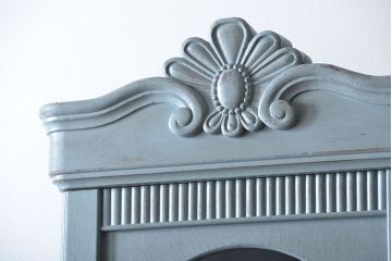 アンティーク家具　アンティークペイント　大きな古いホールクロック収納棚