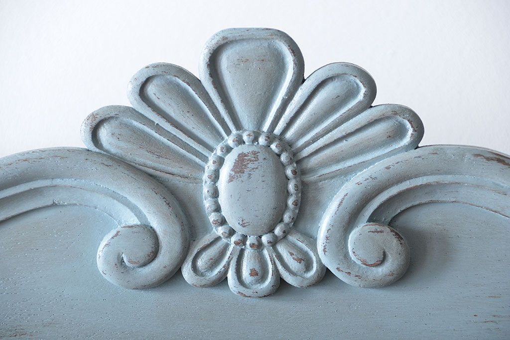 アンティーク家具　アンティークペイント　大きな古いホールクロック収納棚