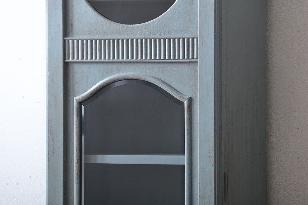 アンティーク家具　アンティークペイント　大きな古いホールクロック収納棚