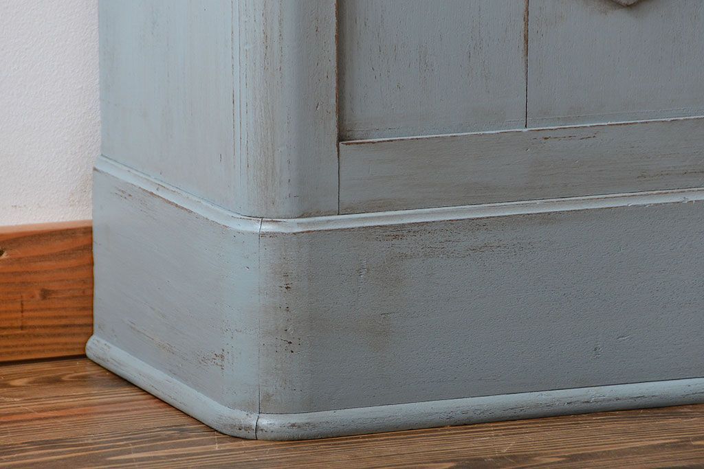 アンティーク家具　アンティークペイント　大きな古いホールクロック収納棚