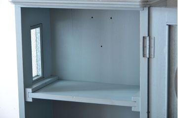 アンティーク家具　アンティークペイント　大きな古いホールクロック収納棚