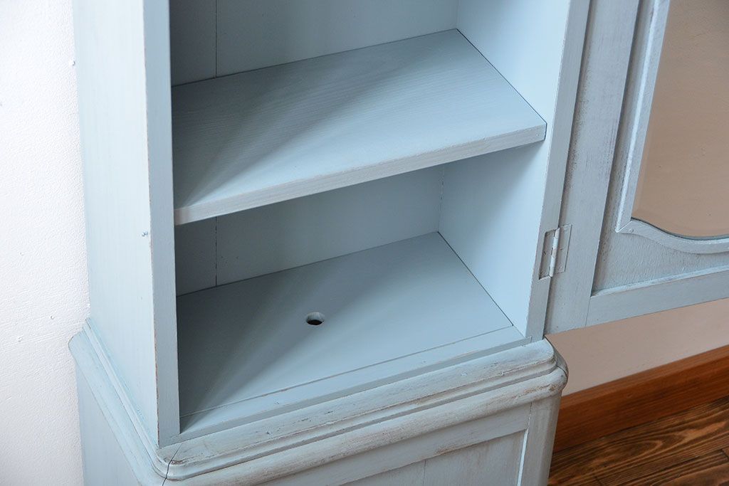 アンティーク家具　アンティークペイント　大きな古いホールクロック収納棚