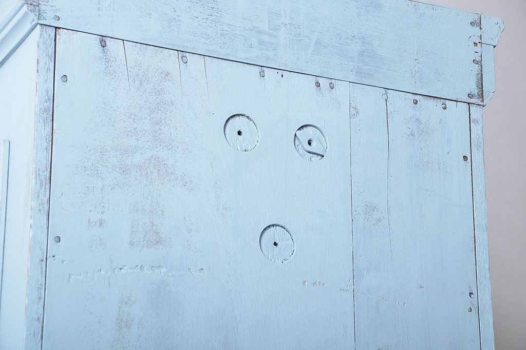 アンティーク家具　アンティークペイント　大きな古いホールクロック収納棚