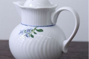 アンティーク雑貨　北欧　DANSK(ダンスク)ティーポット・シュガー・クリーマー・プレートセット