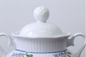 アンティーク雑貨　北欧　DANSK(ダンスク)ティーポット・シュガー・クリーマー・プレートセット