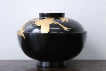 アンティーク雑貨　瑾斎作 金蒔絵木製お椀 5客