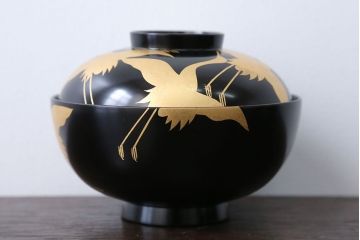 アンティーク雑貨　瑾斎作 金蒔絵木製お椀 5客