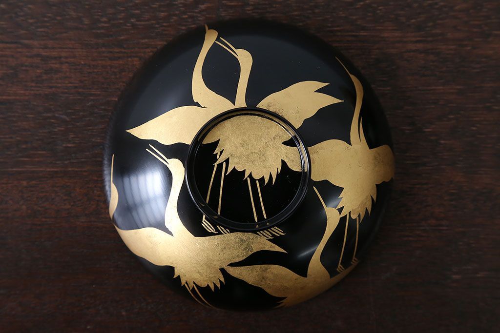 アンティーク雑貨　瑾斎作 金蒔絵木製お椀 5客