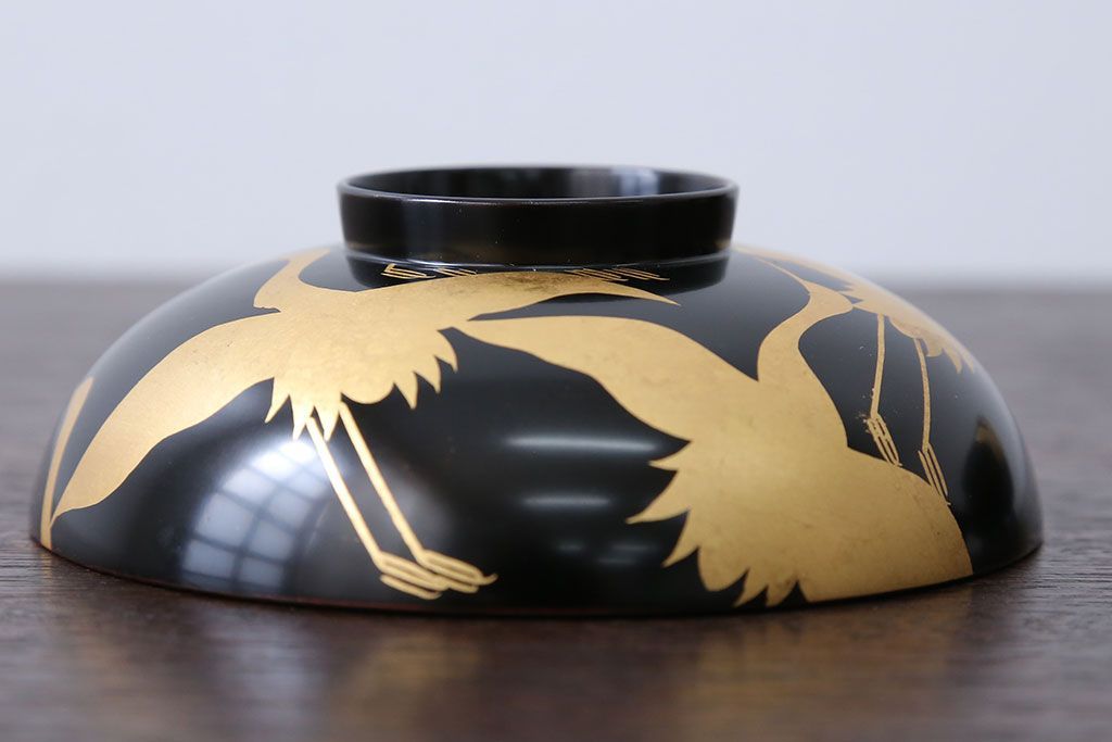 アンティーク雑貨　瑾斎作 金蒔絵木製お椀 5客