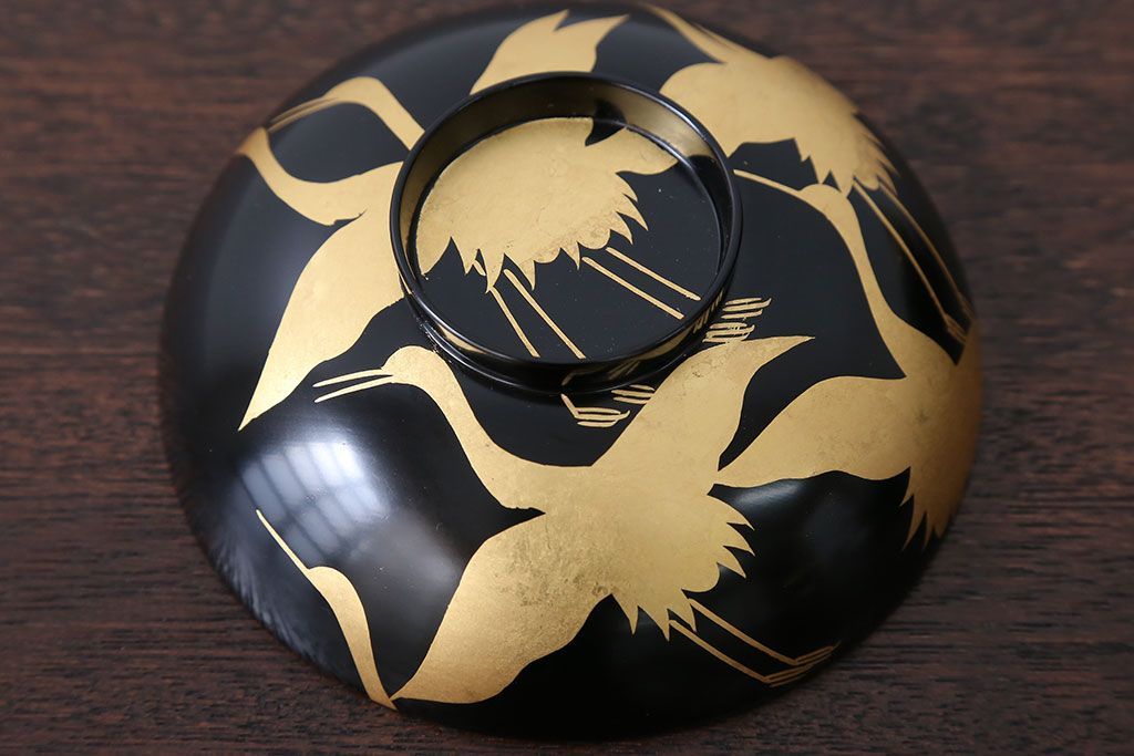 アンティーク雑貨　瑾斎作 金蒔絵木製お椀 5客