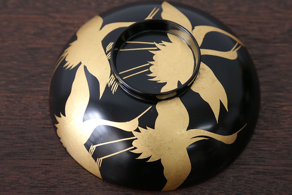 アンティーク雑貨　瑾斎作 金蒔絵木製お椀 5客