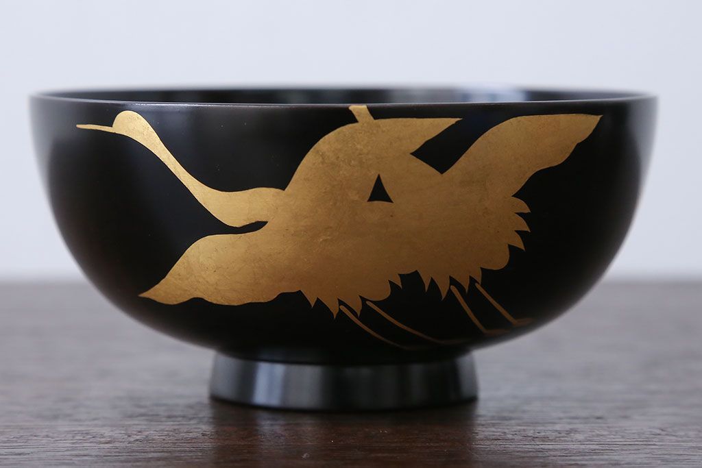 アンティーク雑貨　瑾斎作 金蒔絵木製お椀 5客