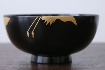 アンティーク雑貨　瑾斎作 金蒔絵木製お椀 5客