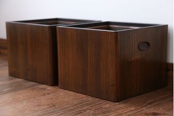 アンティーク雑貨　アンティーク　古い桐材の角火鉢2つセット