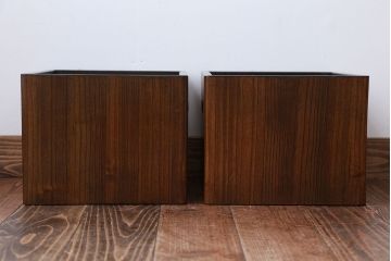 アンティーク雑貨　アンティーク　古い桐材の角火鉢2つセット