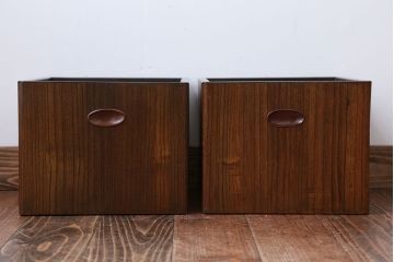 アンティーク雑貨　アンティーク　古い桐材の角火鉢2つセット