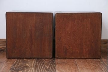 アンティーク雑貨　アンティーク　古い桐材の角火鉢2つセット